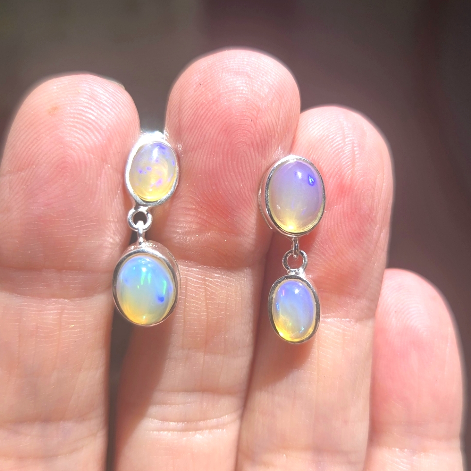 Dual Natural Opal Sterling Earrings 199$